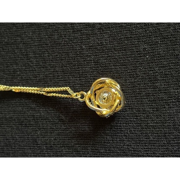 925 Silver Moissanite Necklace in Gold Tone - Picture 5 of 9